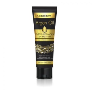 Фотография Compliment ARGAN OIL Лифтинг-маска для лица и шеи золотое сияние все типы кожи 75мл • арт.875627