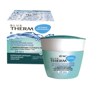 Фотография Витекс Blue Therm Источник Омоложения • Изысканный Ультралегкий Крем для лица и кожи вокруг глаз 24ч 45мл, код 46 62