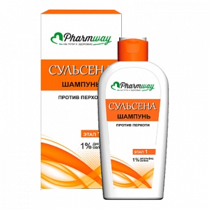 ВИТЭКС Pharmway СУЛЬСЕНА Шампунь против перхоти 1%, 150мл/12шт коробка, код 46 78
