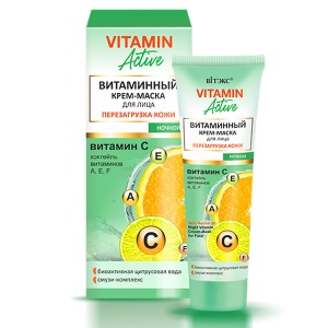 ВИТЭКС VITAMIN ACTIVE Витаминный КРЕМ-МАСКА д/лица ночной ПЕРЕЗАГРУЗКА КОЖИ, 40мл/14шт