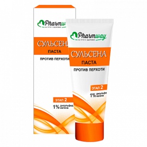 Фотография Витекс Pharmway СУЛЬСЕНА • Паста против перхоти 1%, 75мл коробка, код 57 01