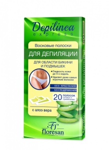 Флоресан Depilinea Восковые полоски для депиляции области бикини и подмышек 20полосок арт.Ф-668