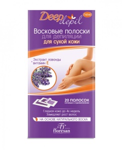 Флоресан Deep Depil Восковые полоски для депиляции д/сухой кожи с ЛАВАНДОЙ, 20полосок. арт.Ф-486