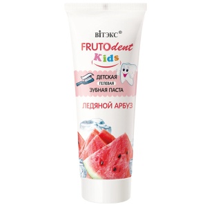 Фотография Витекс FRUTOdent Kids • Детская гелевая Зубная паста ЛЕДЯНОЙ АРБУЗ без фтора 65г