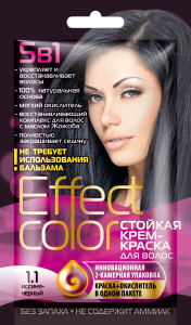 Фотография Фитокосметик Крем-краска для волос • Effect Color • тон Иссиня-Чёрный 50мл (саше) • арт.4911