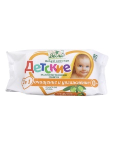 ВЕСНА Влажные салфетки детские ОЧИЩЕНИЕ и УВЛАЖНЕНИЕ с маслом оливы (80шт), арт.2369