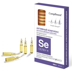 Фотография Compliment СЕЛЕН+" Активный Комплекс для волос Активатор роста, профилактика выпадения 8х5мл • арт.797453