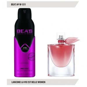 Фотография Beas Парфюмированный дезодорант • W551 •  Для женщин • Lancome La Vie Est Belle • For Women • 200мл