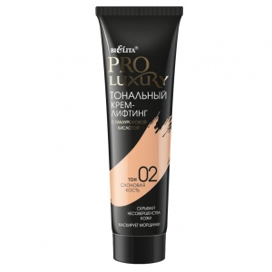 ВИТЭКС PROLUXURY  Тональный крем-лифтинг с гиалуроновой кислотой тон 02 слоновая кость, туба 30мл