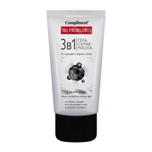 Compliment No problem 3в1 Гель-скраб-маска от прыщей и черных точек 150мл/24шт арт. 872466