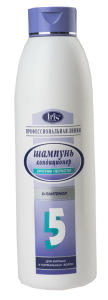 Фотография Iris Профессиональная линия Шампунь №5 Против перхоти с d-пантенолом для жирных и нормальных волос • 1л