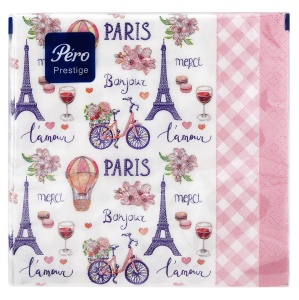 Фотография Лилия Салфетки бумажные • Париж • 3х-слойные • 33*33см • Pero Prestige • 20шт. • арт.0582