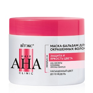 ВИТЭКС HAIR AHA Clinic Маска-Бальзам для окрашенных волос ЗАЩИТА и ЯРКОСТЬ ЦВЕТА, 300мл