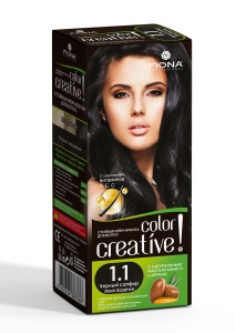 Fiona Creative color тон 1.1 Чёрный сапфир краска для волос