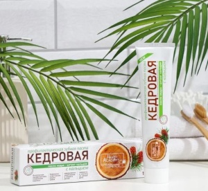 Фотография Family Cosmetics Зубная паста • КЕДРОВАЯ с Кальцием • Серия Vilsendent • 170г • арт.FV007-10501