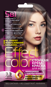 ФИТОКОСМЕТИК КРЕМ-КРАСКА для волос EFFECT COLOR тон ГОРЬКИЙ ШОКОЛАД 50мл (саше) Арт.4924