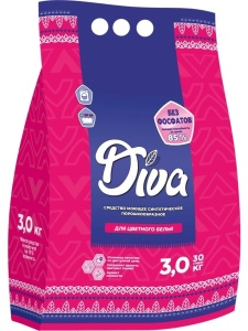 DIVA Порошок стиральный для ЦВЕТНОГО БЕЛЬЯ, 3кг