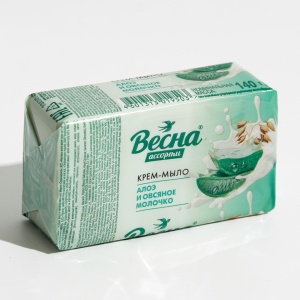Фотография ПКК Весна Крем-Мыло • Туалетное твердое 140 гр Алое и Овсяное Молочко • арт.6210