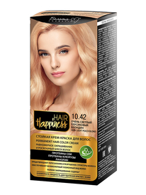 Фотография  Белита-М Hair Happiness Стойкая Крем-краска для волос Аммиачная тон 10.42 Очень светлый Персиковый блондин 