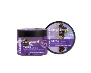 Фотография Compliment Double Beauty Скраб для тела с экстрактами ежевики и фиалки РЕГЕНЕРАЦИЯ И СМЯГЧЕНИЕ, 400мл • арт.640910