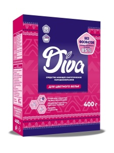 Фотография Бархим DIVA • Порошок стиральный •  Для ЦВЕТНОГО БЕЛЬЯ • Универсальный • 400г