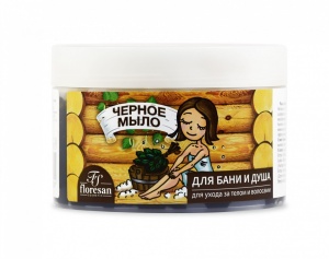 Фотография Флоресан Мыло для бани и душа • ТАЕЖНОЕ "ЧЁРНОЕ" для ухода за телом и волосами натуральное 450г • арт.Ф-37