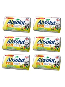 Фотография Абсолют Мыло • 90гр • KIDS Череда Антибактериальное, комплект из 6 шт.