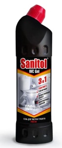 Фотография Sanitol Гель для чистки унитаза • 3-в-1 • 750мл • арт.ЧС-07