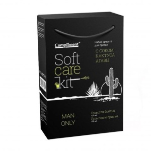 Compliment ПН №1292 SOFT CARE KIT.Man Only (гель д/бритья+гель п/бритья)/8шт, арт.873074