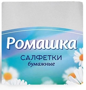 Салфетки ЛИЛИЯ  100шт РОМАШКИ Белые 1 сл 24*24 №1432