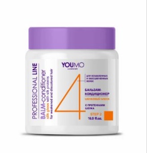 Фотография  Iris Professional Line Бальзам-Кондиционер №4 с протеинами Шёлка для ослабленных и обесцвеченных волос, 500мл