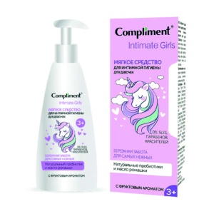 Compliment INTIMATE Girls Средство для девочек МЯГКОЕ для интимной гигиены  200мл, арт.913805