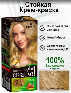 Фотография Fiona Краска для волос • Полуденная Саванна • Тон 9.1 • Creative Color
