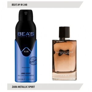 Фотография Beas Парфюмированный дезодорант • M248 • Zara Metallic Spirit • For Men • 200мл