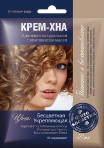 Фотография Фитокосметик Крем-Хна • в готовом виде • Бесцветная укрепляющая" с комплексом масел 50мл • арт.1090