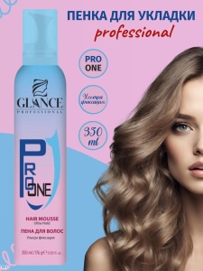 Фотография Glance Professional Мусс-Пенка для волос • Pro One • Ультра фиксация 350мл
