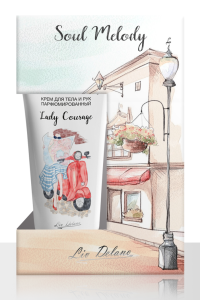 LIV DELANO Lady COURAGE Подарочный набор (Гель д/душа 250г+ Крем для тела/рук 200мл) /8шт