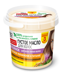 Фотография Фитокосметик Густое Масло для волос • 155мл РЕПЕЙНОЕ банка НАРОДНЫЕ РЕЦЕПТЫ • арт.4733