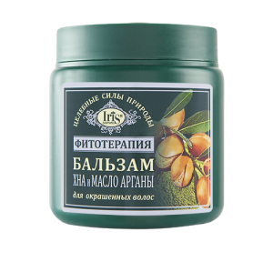 Фотография Iris Фитотерапия • БАЛЬЗАМ для волос ХНА и МАСЛО АРГАРНЫ • 500мл