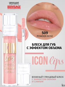 Люкс-визаж БЛЕСК для губ ICON Lips с эффектом объёма, тон 509  3,4г.  Арт.К475