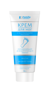 Фотография Family Cosmetics УХОД ЗА НОГАМИ Крем для ног с жидким тальком и ментолом • 110мл • арт.FCF-301