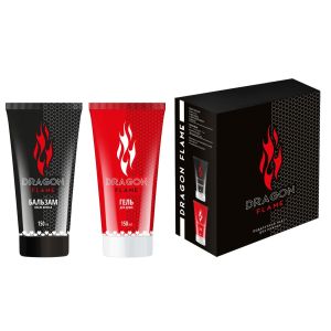 Фотография Family Cosmetics Подарочный набор • Для мужчин • Dragon Flame • Гель для душа 150мл +Бальзам после бритья 150мл • арт.FPN-10505