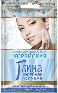 Фотография АртКолор КОРЕЙСКАЯ Маска для лица и тела "Целебная глина ГОЛУБАЯ с экстрактом спирулины" 30мл • арт.50055