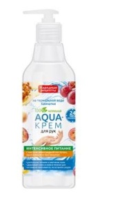 Фотография Фитокосметик AQUA-КРЕМ для рук ИНТЕНСИВНОЕ ПИТАНИЕ с маслом виноградной косточки • прополисом и пантенолом • 250мл • Термальная вода КАМЧАТКИ  • арт.3949