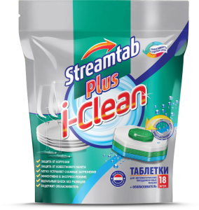 Фотография Romax Таблетки для посудомоечных машин • Streamtab Plus • I-Clean • 18шт