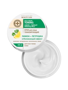 Фотография  Iris Exclusive Beauty Line Крем для лица ТОНИЗИРУЮЩИЙ Лимон+Петрушка, 230 мл