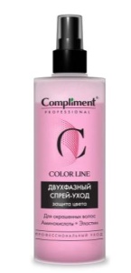 Фотография Compliment Professional Color Line Двухфазный спрей-уход • Для окрашенных волос • 250мл