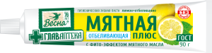 Фотография ПКК Весна Главаптека • Зубная Паста • Мятная (Лимон+Отбеливание) без футляра • 90г • арт.8093