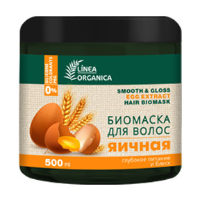Фотография Family Cosmetics Биомаска для волос • LINEA ORGANICA • ЯИЧНАЯ (Глубокое питание и блеск) • 500мл • FLO-920