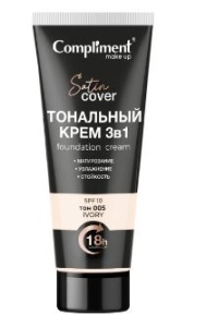 Фотография Compliment Тональный крем • 3-в-1 • Тон 005 • Слоновая кость • 30мл